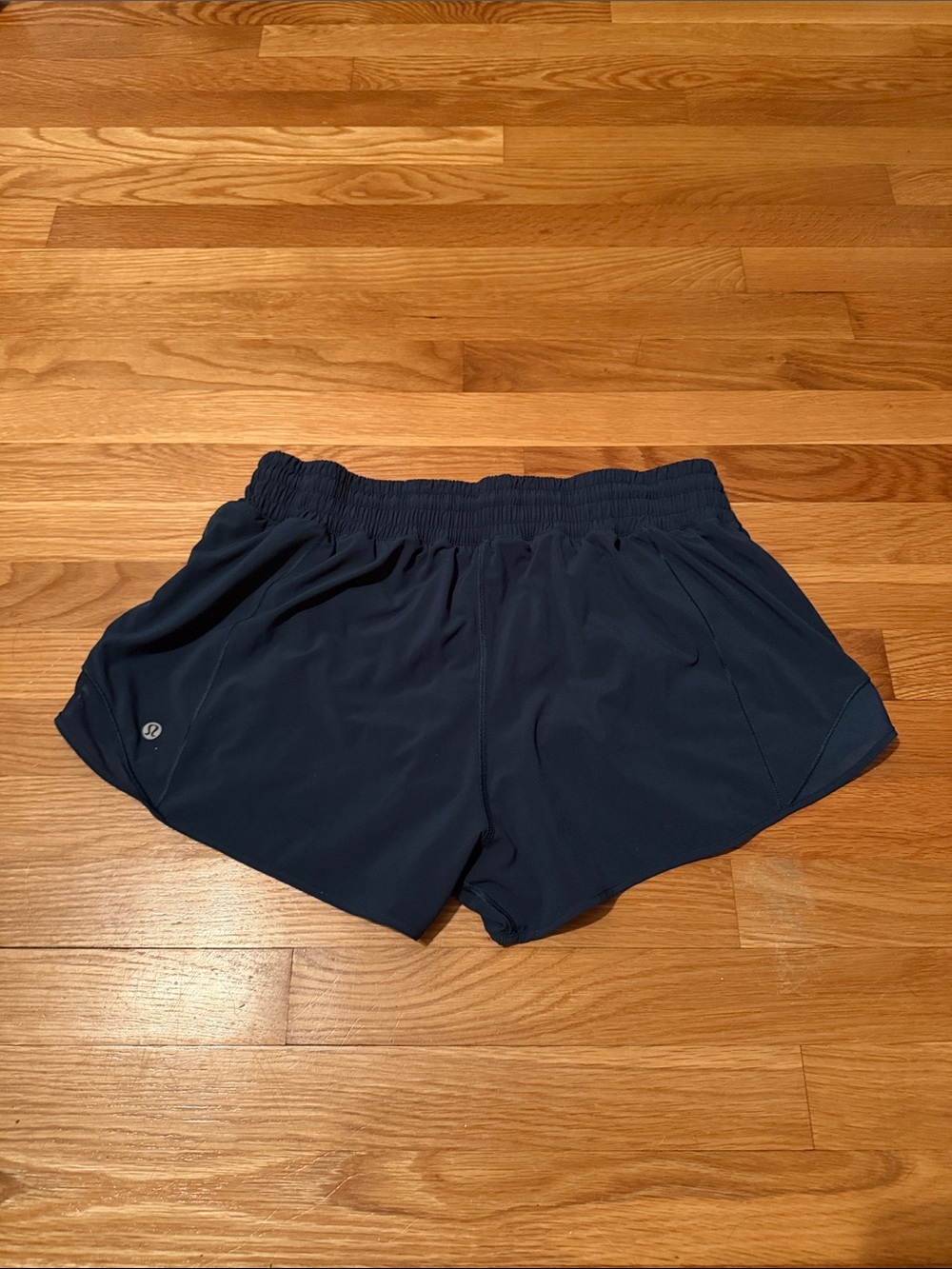 lululemon athletica hotty hot dark teal Blue Run Shorts - Picture 6 of 6